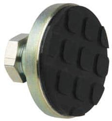 Gibraltar - 317 kg Capacity, M12 Thread, 28.5mm OAL, Steel Stud, Tapped Pivotal Socket Mount Leveling Pad - 47.6mm Base Diam, Rubber Pad, 19mm Hex - Americas Industrial Supply