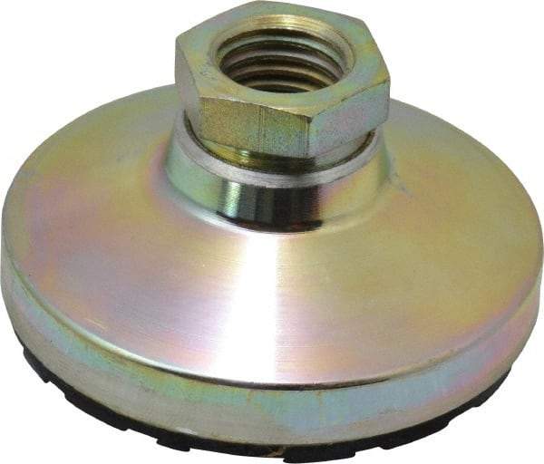 Gibraltar - 544 kg Capacity, M16 Thread, 31.7mm OAL, Steel Stud, Tapped Pivotal Socket Mount Leveling Pad - 63.5mm Base Diam, Rubber Pad, 22mm Hex - Americas Industrial Supply