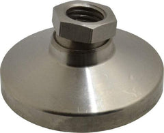 Gibraltar - 2721 kg Capacity, M16 Thread, 31.7mm OAL, Steel Stud, Tapped Pivotal Socket Mount Leveling Pad - 63.5mm Base Diam, Stainless Steel Pad, 22mm Hex - Americas Industrial Supply
