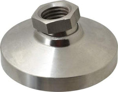 Gibraltar - 3357 kg Capacity, M20 Thread, 38mm OAL, Steel Stud, Tapped Pivotal Socket Mount Leveling Pad - 76mm Base Diam, Stainless Steel Pad, 27mm Hex - Americas Industrial Supply