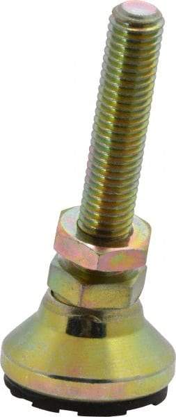 Gibraltar - M10 Bolt Thread, Studded Pivotal Stud Mount Leveling Pad & Mount - 136 Kg Capacity, 31.7mm Base Diam, 51mm Thread Length - Americas Industrial Supply