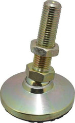 Gibraltar - M24 Bolt Thread, Studded Pivotal Stud Mount Leveling Pad & Mount - 907 Kg Capacity, 101mm Base Diam, 89mm Thread Length - Americas Industrial Supply