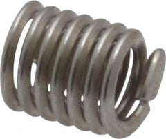 Recoil - #6-32 UNC, 0.276" OAL, Free Running Helical Insert - 6-7/8 Free Coils, Tanged, Stainless Steel, Bright Finish, 2D Insert Length - Exact Industrial Supply