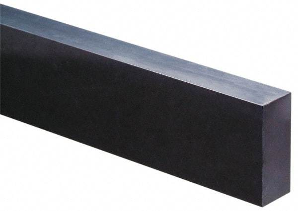 Made in USA - 4 Ft. Long x 3 Inch Wide x 1-1/2 Inch High, Acetal, Rectangular Plastic Bar - Porosity Free, Black - Americas Industrial Supply