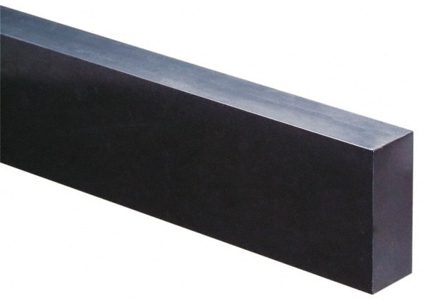 Made in USA - 1' x 2-1/2" x 1-1/2" Black Acetal Rectangular Bar - Americas Industrial Supply