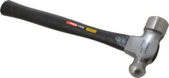 Stanley - 1-1/2 Lb Head High Carbon Steel Ball Pein Hammer - Hickory Handle, 15-1/8" OAL - Americas Industrial Supply