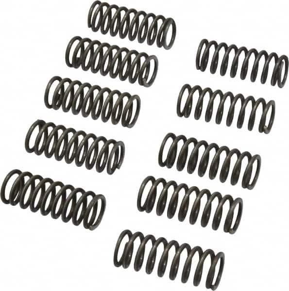 Value Collection - 0.48" OD, 0.062" Wire, 1-1/4" Free Length, Music Wire Compression Stock Springs Spring - 37.5 Lb Spring Rating - Americas Industrial Supply