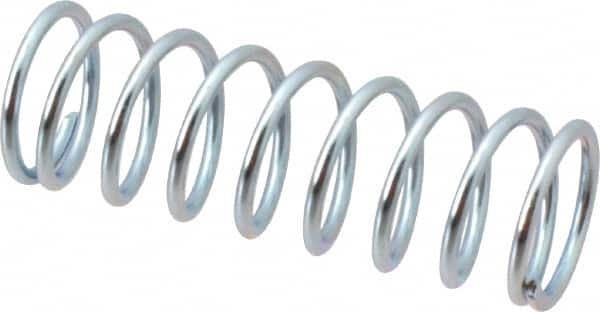 Value Collection - 0.85" OD, 0.08" Wire, 2-1/2" Free Length, Music Wire Compression Stock Springs Spring - 16.6 Lb Spring Rating - Americas Industrial Supply