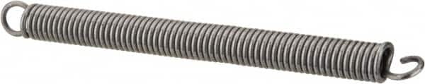 Made in USA - 1/8" OD, 3.17 Lb Max Load, 2.32" Max Ext Len, 0.02" Wire Diam Spring - 3.2 Lb/In Rating, 0.57 Lb Init Tension, 1-1/2" Free Length - Americas Industrial Supply