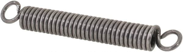 Made in USA - 1/8" OD, 4.76 Lb Max Load, 1.32" Max Ext Len, 0.023" Wire Diam Spring - 11.99 Lb/In Rating, 0.92 Lb Init Tension, 1" Free Length - Americas Industrial Supply