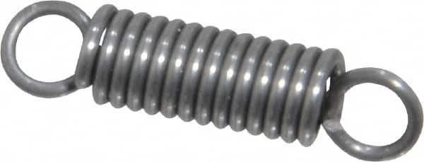 Made in USA - 3/16" OD, 8.23 Lb Max Load, 0.91" Max Ext Len, 0.032" Wire Diam Spring - 37.76 Lb/In Rating, 1.9 Lb Init Tension, 3/4" Free Length - Americas Industrial Supply