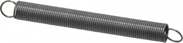 Made in USA - 1/4" OD, 3.4 Lb Max Load, 6.27" Max Ext Len, 0.026" Wire Diam Spring - 0.76 Lb/In Rating, 0.5 Lb Init Tension, 2-1/2" Free Length - Americas Industrial Supply