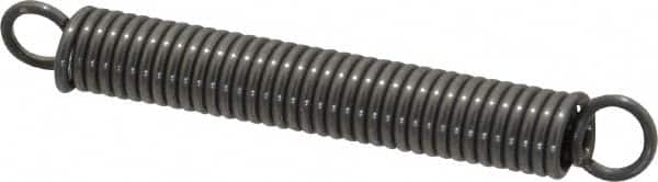 Made in USA - 1/4" OD, 12.33 Lb Max Load, 2.76" Max Ext Len, 0.041" Wire Diam Spring - 12.5 Lb/In Rating, 2.8 Lb Init Tension, 2" Free Length - Americas Industrial Supply