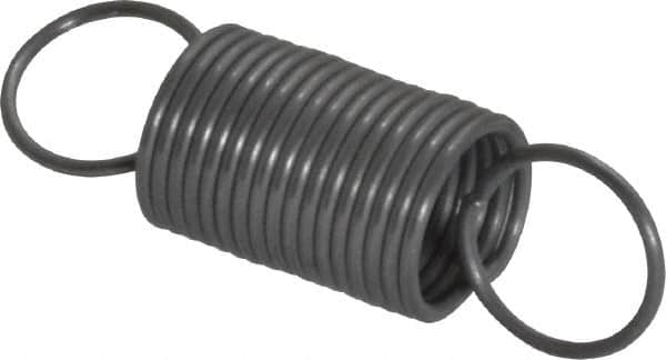 Made in USA - 3/8" OD, 4.02 Lb Max Load, 2.62" Max Ext Len, 0.032" Wire Diam Spring - 2.55 Lb/In Rating, 0.5 Lb Init Tension, 1-1/4" Free Length - Americas Industrial Supply