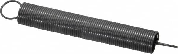 Made in USA - 3/8" OD, 4.02 Lb Max Load, 9.53" Max Ext Len, 0.032" Wire Diam Spring - 0.53 Lb/In Rating, 0.5 Lb Init Tension, 3" Free Length - Americas Industrial Supply