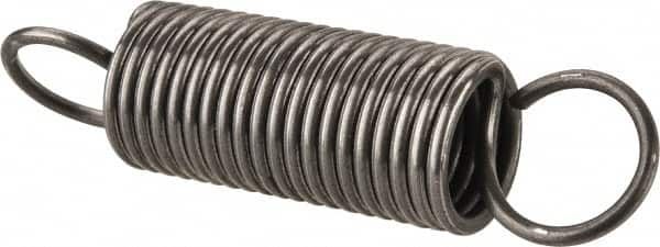 Made in USA - 3/8" OD, 3.51 Lb Max Load, 2.61" Max Ext Len, 0.041" Wire Diam Spring - 6.3 Lb/In Rating, 1.35 Lb Init Tension, 1-1/2" Free Length - Americas Industrial Supply