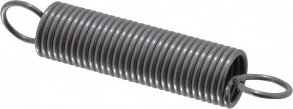 Made in USA - 3/8" OD, 3.51 Lb Max Load, 3.89" Max Ext Len, 0.041" Wire Diam Spring - 3.69 Lb/In Rating, 1.35 Lb Init Tension, 2" Free Length - Americas Industrial Supply