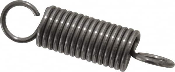 Made in USA - 5/8" OD, 33.56 Lb Max Load, 3.56" Max Ext Len, 0.08" Wire Diam Spring - 24.87 Lb/In Rating, 7 Lb Init Tension, 2-1/2" Free Length - Americas Industrial Supply