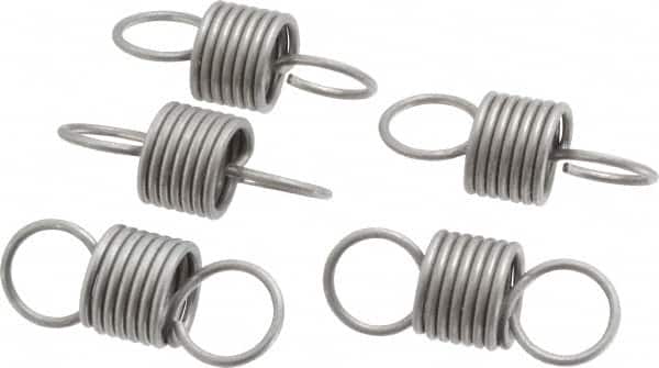 Made in USA - 3/4" OD, 27.61 Lb Max Load, 2.6" Max Ext Len, 0.08" Wire Diam Spring - 37.28 Lb/In Rating, 4.9 Lb Init Tension, 2" Free Length - Americas Industrial Supply