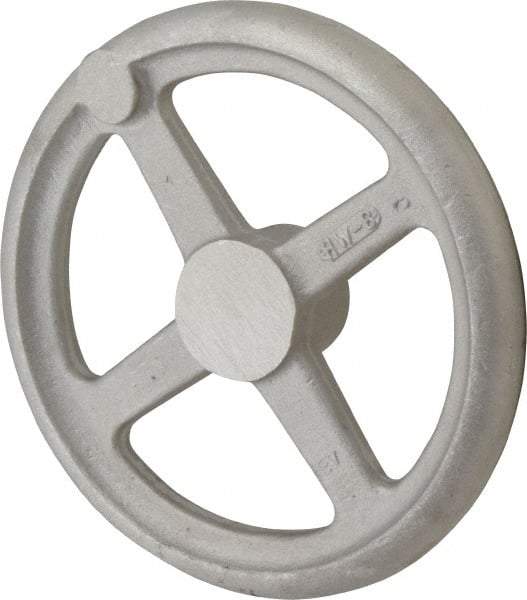 Morton Machine Works - 8", 4 Spoke Straight Handwheel - 1.9" Hub, Aluminum, Plain Finish - Americas Industrial Supply