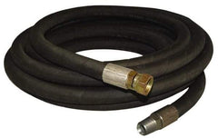 Made in USA - 25' Long, 1/2" Fitting, Boss Female x Male Fitting, -40 to 212°F, Nitrile High Temp & High Pressure Hose - 1/2" Inside x 1" Outside Diam, Black, 1,000 psi - Americas Industrial Supply