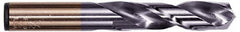 Hertel - Letter E (1/4) 135° Spiral Flute Cobalt Screw Machine Drill Bit - TiAlN Finish, Right Hand Cut, 1-3/8" Flute Length, 2-1/2" OAL, Split Point, Straight Shank - Americas Industrial Supply