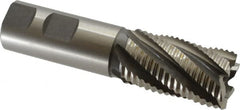 Hertel - 1-1/8" Diam, Coarse Pitch, 2" LOC, 6 Flute Cobalt Roughing Square End Mill - Uncoated, 4-1/2" OAL, 1" Shank Diam, Single End, 30° Helix - Americas Industrial Supply