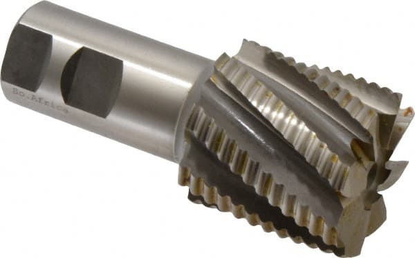 Hertel - 2" Diam, Coarse Pitch, 2" LOC, 8 Flute Cobalt Roughing Square End Mill - Uncoated, 4-1/2" OAL, 1-1/4" Shank Diam, Single End, 30° Helix - Americas Industrial Supply