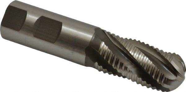 Hertel - 1" Diam, Coarse Pitch, 2" LOC, 5 Flute Cobalt Roughing Ball End Mill - Uncoated, 4-1/2" OAL, 1" Shank Diam, Single End, Centercutting, 30° Helix - Americas Industrial Supply
