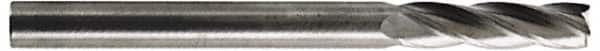 Hertel - 7/8", 1-1/2" LOC, 7/8" Shank Diam, 4" OAL, 4 Flute, Solid Carbide Square End Mill - Single End, Uncoated, Spiral Flute, 30° Helix, Centercutting, Right Hand Cut, Right Hand Flute - Americas Industrial Supply