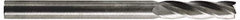 Hertel - 7/16", 3" LOC, 7/16" Shank Diam, 6" OAL, 4 Flute, Solid Carbide Square End Mill - Single End, Uncoated, Spiral Flute, 30° Helix, Centercutting, Right Hand Cut, Right Hand Flute - Americas Industrial Supply