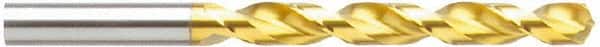 Guhring - #46 130° High Speed Steel Jobber Drill - TiN Finish, Right Hand Cut, Parabolic Flute, Straight Shank, 1-15/16" OAL, Standard Point - Americas Industrial Supply