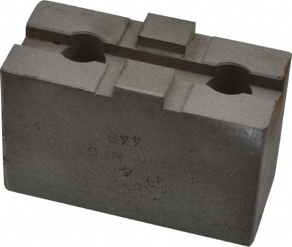 H & R Manufacturing - 6" Chuck Capacity, Tongue & Groove Attachment, Square Soft Lathe Chuck Jaw - Steel, 1-1/2" Btw Mount Hole Ctrs, 2-5/8" Long x 1-1/4" Wide x 1-5/8" High, 5/16" Groove - Americas Industrial Supply