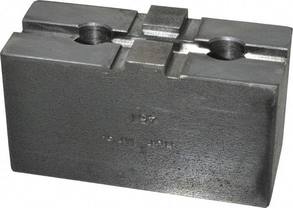H & R Manufacturing - 8" Chuck Capacity, Tongue & Groove Attachment, Square Soft Lathe Chuck Jaw - Steel, 1-3/4" Btw Mount Hole Ctrs, 3-1/2" Long x 1-1/2" Wide x 1-7/8" High, 5/16" Groove - Americas Industrial Supply