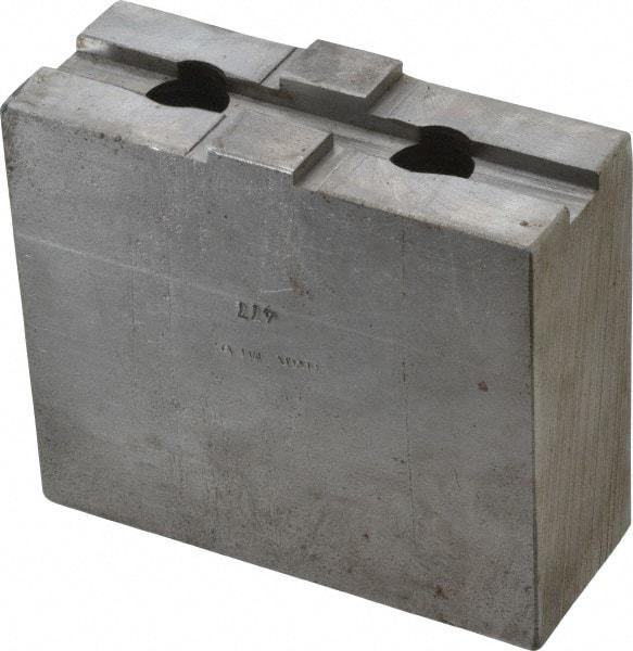 H & R Manufacturing - 10" Chuck Capacity, Tongue & Groove Attachment, Square Soft Lathe Chuck Jaw - Steel, 2.12" Btw Mount Hole Ctrs, 4-1/2" Long x 1-3/4" Wide x 3-7/8" High, 1/2" Groove - Americas Industrial Supply