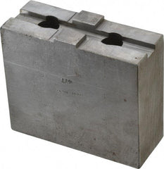 H & R Manufacturing - 10" Chuck Capacity, Tongue & Groove Attachment, Square Soft Lathe Chuck Jaw - Steel, 2.12" Btw Mount Hole Ctrs, 4-1/2" Long x 1-3/4" Wide x 3-7/8" High, 1/2" Groove - Americas Industrial Supply