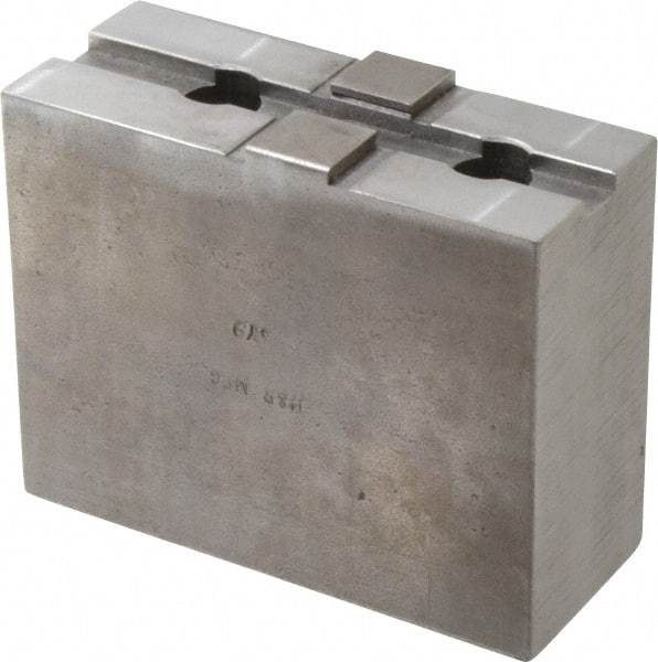 H & R Manufacturing - 12" Chuck Capacity, Tongue & Groove Attachment, Square Soft Lathe Chuck Jaw - Steel, 2-1/2" Btw Mount Hole Ctrs, 4-7/8" Long x 2" Wide x 3-7/8" High, 1/2" Groove - Americas Industrial Supply