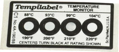 Tempil - 88/93/99/104°C Temp Indicating Label - Americas Industrial Supply