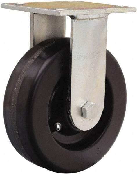 Hamilton - 6" Diam x 2" Wide x 7-1/2" OAH Top Plate Mount Rigid Caster - Phenolic, 1,200 Lb Capacity, Straight Roller Bearing, 4 x 4-1/2" Plate - Americas Industrial Supply