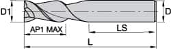 Kennametal - 0.787", 2 Flute, Single End, Solid Carbide, Corner Chamfer End Mill - 104mm OAL, 45° Helix, Right Hand Flute, 38mm LOC, Right Hand Cut - Americas Industrial Supply