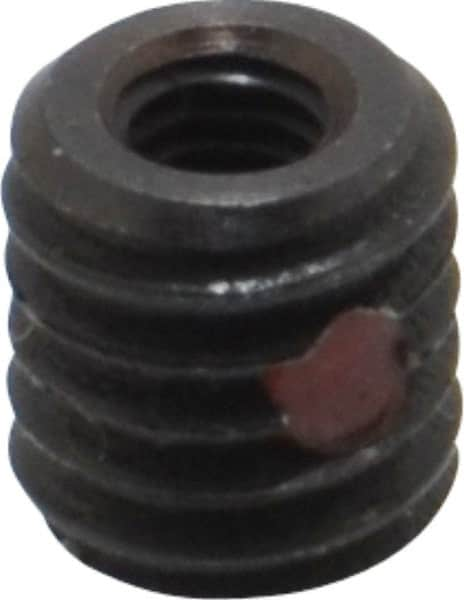 Made in USA - M3x0.50 Internal, M6x1.00 External, Metric Coarse, 6.5mm Insert Length, Thread Locking Repair Inserts - Carbon Steel, Oxide Finish, Grade 303 - Americas Industrial Supply