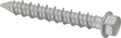 Made in USA - 1/4" Diam, 1-3/4" Length Under Head, Hex Drive, Concrete Screw & Masonry Fastener - Stainless Steel, Climashield Finish, Includes Drill Bit - Americas Industrial Supply