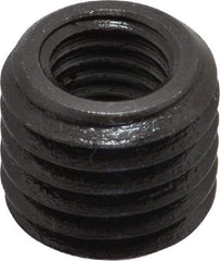 Made in USA - M12x1.75 Internal, 3/4-10 External, Metric Coarse, 21/32" Insert Length, Thread Locking Repair Inserts - Carbon Steel, Oxide Finish, Grade 303 - Americas Industrial Supply