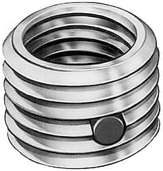 Made in USA - 1-8 Internal, 1-3/8 - 12 External, UNC, 1-1/4" Insert Length, Thread Locking Repair Inserts - Carbon Steel, Zinc Plate Finish, Grade 303 - Americas Industrial Supply