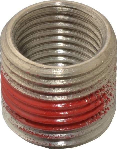 Made in USA - 1/2-20 Internal, 5/8-18 External, UNF, 19/32" Insert Length, Thread Locking Repair Inserts - Stainless Steel, Bright Finish, Grade 303 - Exact Industrial Supply