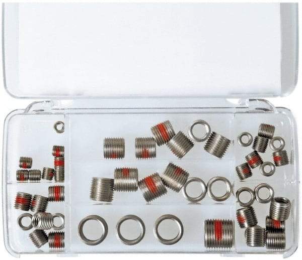 Made in USA - 58 Inserts, M4 - M16 Internal Thread, Metric Coarse, Stainless Steel, Thread Repair Kit - Exact Industrial Supply