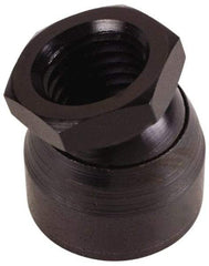 TE-CO - 3/8-16, 3/4" Pad Diam, Uncoated Bottom, Steel Toggle Pad - 1/2 Depth, 3/4" OAL, 5/8" Width Across Flats, Black Oxide Coated, Grade 12L14, 10° Swivel Angle - Americas Industrial Supply