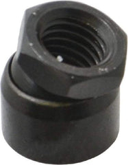TE-CO - 5/8-11, 1" Pad Diam, Uncoated Bottom, Steel Toggle Pad - 9/16 Depth, 1-1/16" OAL, 7/8" Width Across Flats, Black Oxide Coated, Grade 12L14, 10° Swivel Angle - Americas Industrial Supply