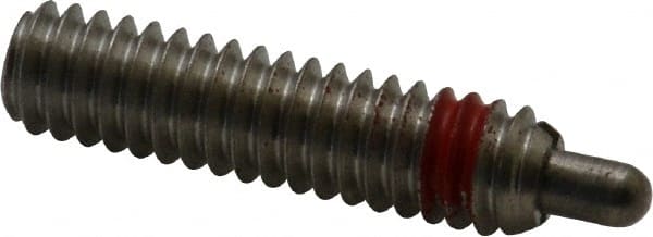 TE-CO - 1/4-20, 1" Thread Length, 3/16" Plunger Projection, Zinc Plated Stainless Steel Threaded Spring Plunger - Americas Industrial Supply