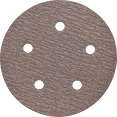 Norton - 5" Diam, 180 Grit, Aluminum Oxide Hook & Loop Disc - Very Fine Grade, Coated, B Weight Paper Backing, Series A275 - Americas Industrial Supply
